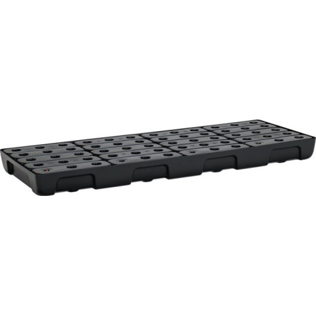 Bac à étagères 36l L1295xL495xH95mm PE avec grille PE et détecteur de fuite CEMO