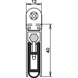 Joint de porte Kaltfeind Allround® 1-1075 1-s.L.708mm aluminium argent f.HLT L/R ATHMER