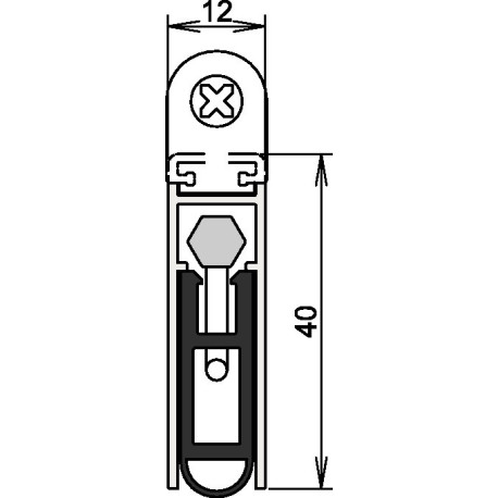 Joint de porte Kaltenfeind Allround® 1-1075 1-s.L.958mm aluminium argent f.HLT L/R ATHMER