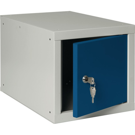 Armoire vestiaire gris clair/bleu gentiane H350xL400xP450mm 1 département.