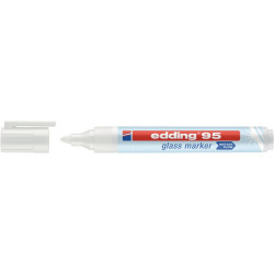 Marqueur verre 95 trait blanc largeur 1,5-3mm pointe ronde EDDING (par 10)