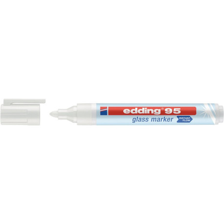 Marqueur verre 95 trait blanc largeur 1,5-3mm pointe ronde EDDING (par 10)