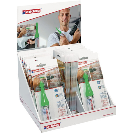 Présentoir marqueur spray pour perçage buse vert fluo 14 cartes blister EDDING