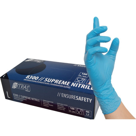 Gant jetable SUPREME NITRILE taille XL nitrile bleu EN 374 PSA III 100 ST/BX