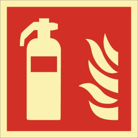 Symbole de protection incendie DIN EN ISO 7010 Extincteur L200xL200mm Ku. (Par. 10)