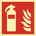 Symbole de protection incendie DIN EN ISO 7010 Extincteur L200xL200mm Ku. (Par. 10)