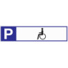 Signalisation de parking pour personnes handicapées L460xL110mm aluminium blanc/bleu/noir