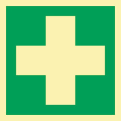 Panneau de secours ASR A1.3/DIN EN ISO 7010/DIN 67510 L148xL148mm Film de premiers secours (Par 10)
