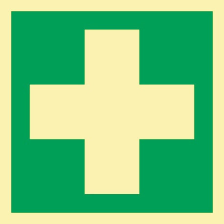 Panneau de secours ASR A1.3/DIN EN ISO 7010/DIN 67510 L148xL148mm Film de premiers secours (Par 10)
