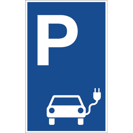 Signalisation de parking pour véhicules L400xL250mm aluminium bleu/blanc
