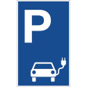 Signalisation de parking pour véhicules L400xL250mm aluminium bleu/blanc