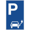Signalisation de parking pour véhicules L400xL250mm aluminium bleu/blanc