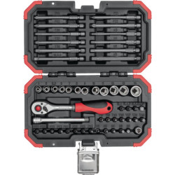 Assortiment de clés à douilles et embouts R33003051 51 pièces 1/4 pouce SW 4-14mm Z.72 GEDORE RED