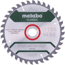 Lame de scie circulaire bois de coupe de précision classique D165x1,8/1,2xalésage 20mm Z.42 WZ HW/CT