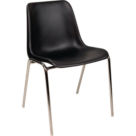 Chaise empilable noir STA chromé sans accoudoirs St.BMV (Par 4)