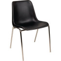 Chaise empilable noir STA chromé sans accoudoirs St.BMV (Par 4)
