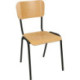 Chaise empilable en hêtre laqué naturel.STA noir BMV (Par 4)