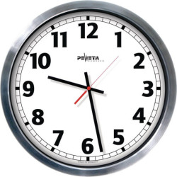 Horloge murale Jumbo horloge à quartz aluminium argent mat D.500mm 1,5V chiffres