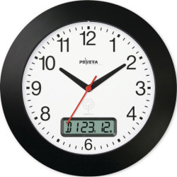 Horloge radio-réveil murale Ku.black D.300mm chiffres