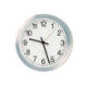 Horloge murale radio-réveil aluminium argent mat D.200mm 1,5V chiffres D.200mm
