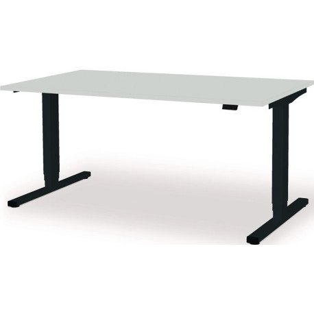 Bureau à levier H650-1250xL1600xP800mm gris anthracite/gris clair électr.MAUSER