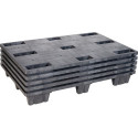 Palette plastique L1200xL800xH140mm 9 pieds fermée Mélange de recyclage PE/PP KIGANESTO