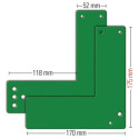 Plaque de montage 901-/ 991 470 Mont.an GLT EH barrière de porte Gauche/Droite L175xL170mm GFS