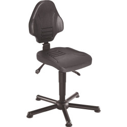 Siège de travail pivotant W13 sur patins mousse polyuréthane noir