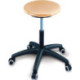 Tabouret pivotant à roulettes assise en hêtre naturel H.420-550mm