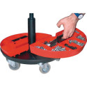 Plateau de rangement 2 pièces rouge cuivre pour tabouret pivotant