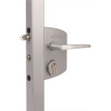 Serrure industrielle grise 4 trous Mont.f.40-60mm profil LOCINOX