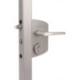 Serrure industrielle argent 4 trous Mont.f.60-80mm profil LOCINOX