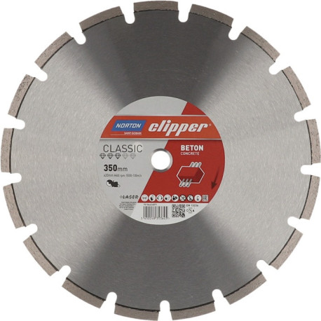 Disque à tronçonner diamant Classic Béton D.450mm Alésage.25,4mm 3,2mm 10mm NORTON