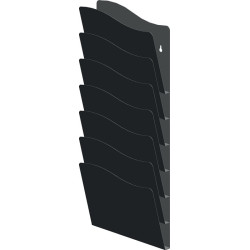 Porte-brochures H560xL240xPmm nombre de compartiments 7 DIN A4 métal noir