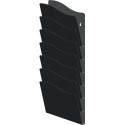 Porte-brochures H560xL240xPmm nombre de compartiments 7 DIN A4 métal noir