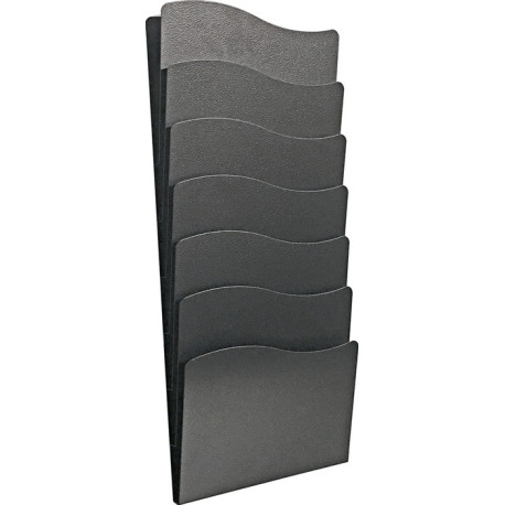 Porte-brochures H560xL240xPmm nombre de compartiments 7 DIN A4 métal argent