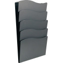 Porte-brochures H430xL240xPmm nombre de compartiments 5 DIN A4 métal argent