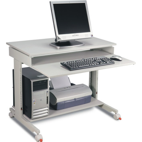 Table de travail PC H720-1100xL900xP500mm gris clair mobile