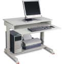 Table de travail PC H720-1100xL900xP500mm gris clair mobile