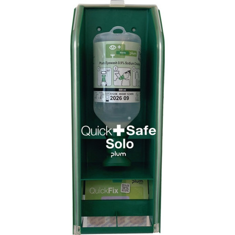 Douche oculaire QuickSafe Solo 0,5l+recharge de pansement B140mm