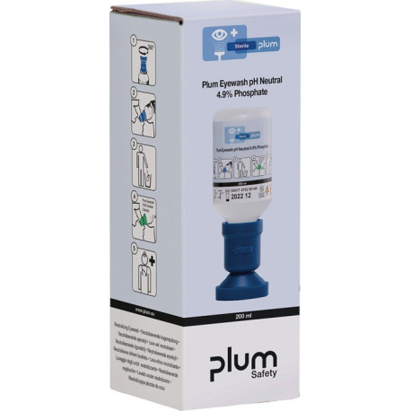 Flacon pour lavage des yeux pH neutre 200ml 3 ans (flacon non ouvert) DIN EN15154-4 Prune