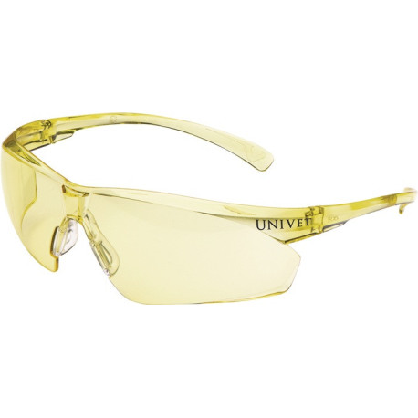 Lunettes de sécurité 505U EN 166.EN 170 branches jaunes Verres jaunes PC UNIVET.