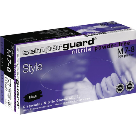 Gants jetables Semperguard Nitrile Style Taille L noir Nitrile 100 pcs./carton