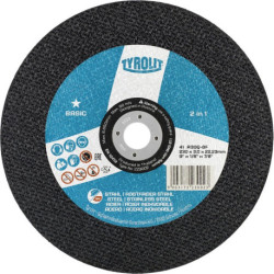 Disque à tronçonner BASIC D230x3mm ger.2in1 foret.22,23mm TYROLIT (Par 25)