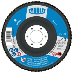 Disque lamelle BASIC D.125mm K.60 acier couronné VA ZA-ZK TYROLIT (Par 10)