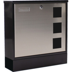 Boîte aux lettres design H.380mm L.370mm P.120mm noir STA DIN C4 ROTTNER