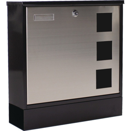 Boîte aux lettres design H.380mm L.370mm P.120mm noir STA DIN C4 ROTTNER