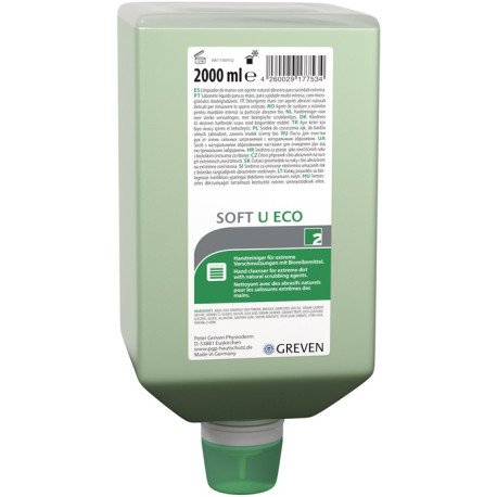 Nettoyant pour les mains GREVEN® SOFT U ECO 2l sans solvant Flacon Vario 2000ml PHYSIODERM