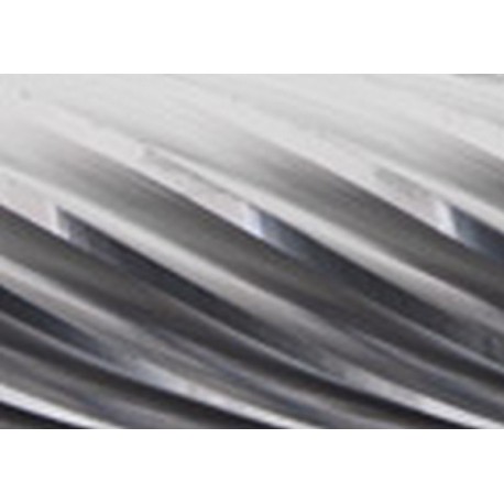 Mini-fraise sur tige de 3 mm, en carbure, forme ogive à bout rond RBF, denture INOX, Forme : RBF 0618, Ø de la tête 6 mm