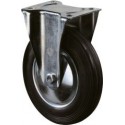 Roulette 100 mm Lg.R Cadre Galv. Roue Caoutchouc